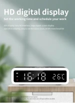 Digital alarm clock wireless charger 15W display multi-function wireless fast charge clock