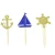 Import Disposable Nautical theme sailboat shaped cake topper, shiny glitter paper toothpick cake decoration custom for home festival from China