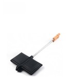 Double pie iron  jaffle pan with steel and wood handles