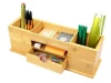Durable Office wood Bamboo Wide Desk Organizer with Drawer