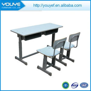 Durable School Furniture Attached School Desk And Chair