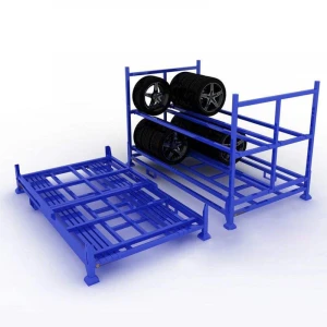 DY86 Metal foldable rack Logistic Stacking Pallet Rack storage cargo nestainer rack