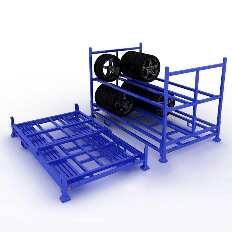 DY86 Metal foldable rack Logistic Stacking Pallet Rack storage cargo nestainer rack