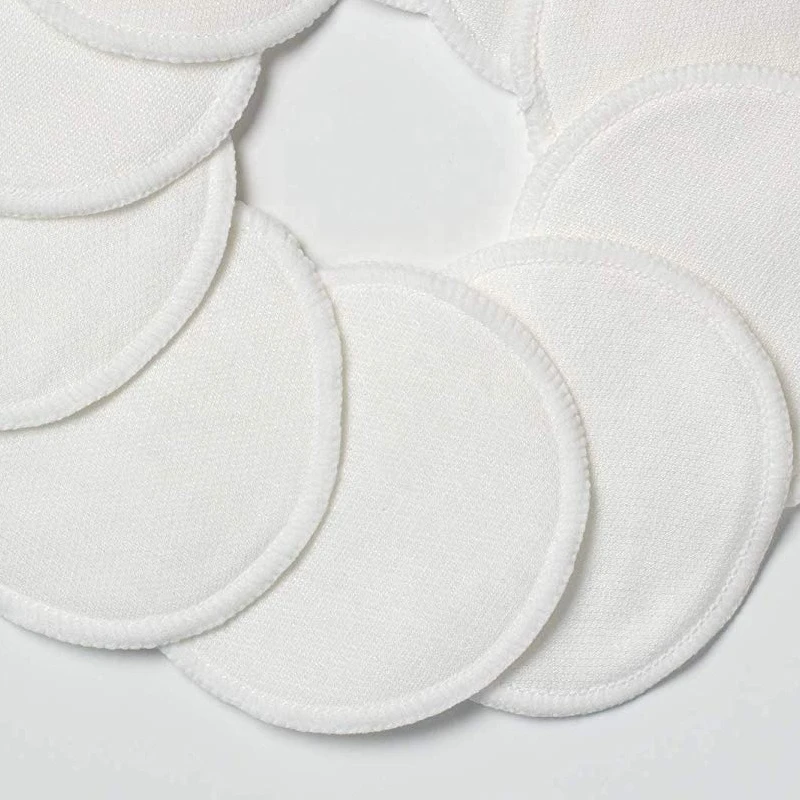 Eco-friendly 8cm Round Shape Reusable Bamboo Makeup Pads Laundry Bag Set All Skin Beauty Cotton Pads