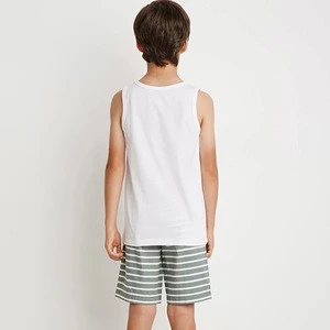 Ecoach OEM Top fashion kids boys knee length short shorts Wholesale Mid length summer stripes print boys shorts with drawstring