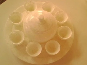 Elegant design white stone craft/tea set/an great gift to loved one