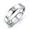 Elegant Romantic Steel Color Wedding And Cubic Zirconia Engagement Ring