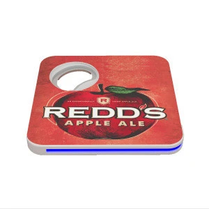 Environmental protection material LED Coaster with Opener Ideas for bars / KTV / Restaurant / Parties