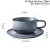 European-style Luxury Glossy Drinkware Grey Ceramic Fambe Coffee Tea Cups with Saucer