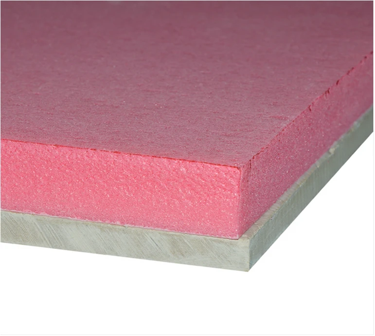 Extruded polystyrene XPS styrofoam board with plasterboard