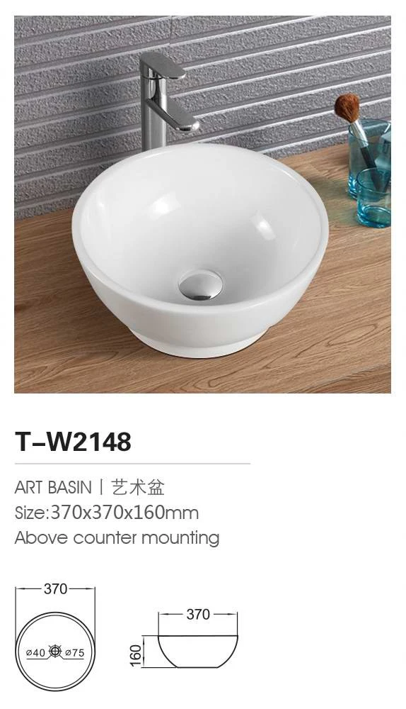 Face Washing Basin Ceramic Sanitary Ware Basin Above Counter Basin T-K60
