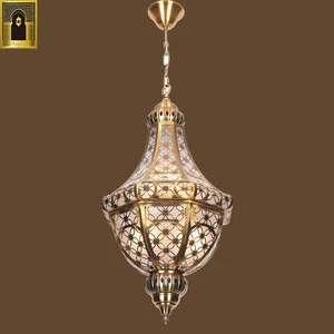 Factory Custom Printed Size Real Vintage Fancy Handmade Iron+PVC Outdoor Arabic Islamic Mosque chandelier pendant light