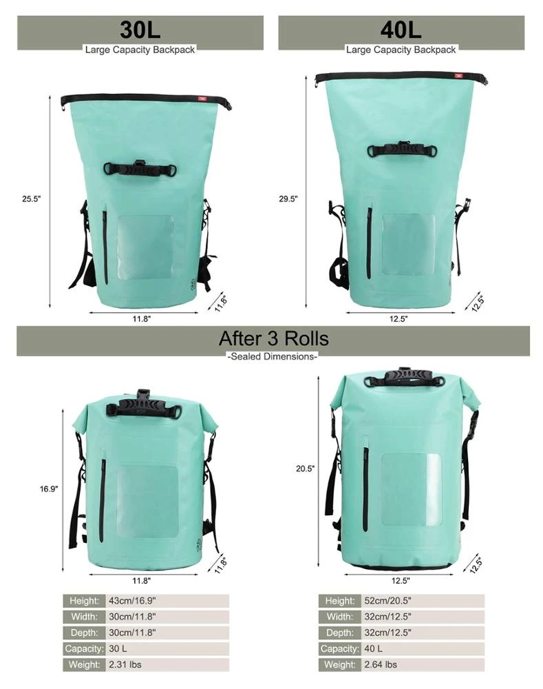 Factory Customize Blue Floating Waterproof Dry Bag Roll Top Sack Keeps Gear Dry Ocean Pack