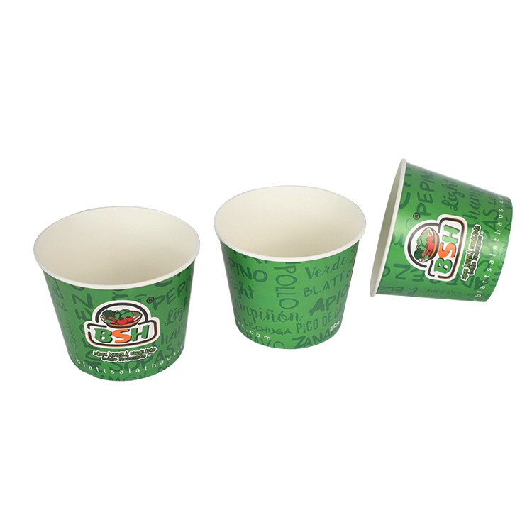 Factory customized biodegradable food grade material disposable paper salad bowls