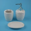 factory direct 3pcs toothbrush holder dispenser soap dish Ceramic bathroom set with pattern