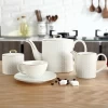 factory direct ceramic porcelain new bone china embossed gold rim little pot sugar bowl