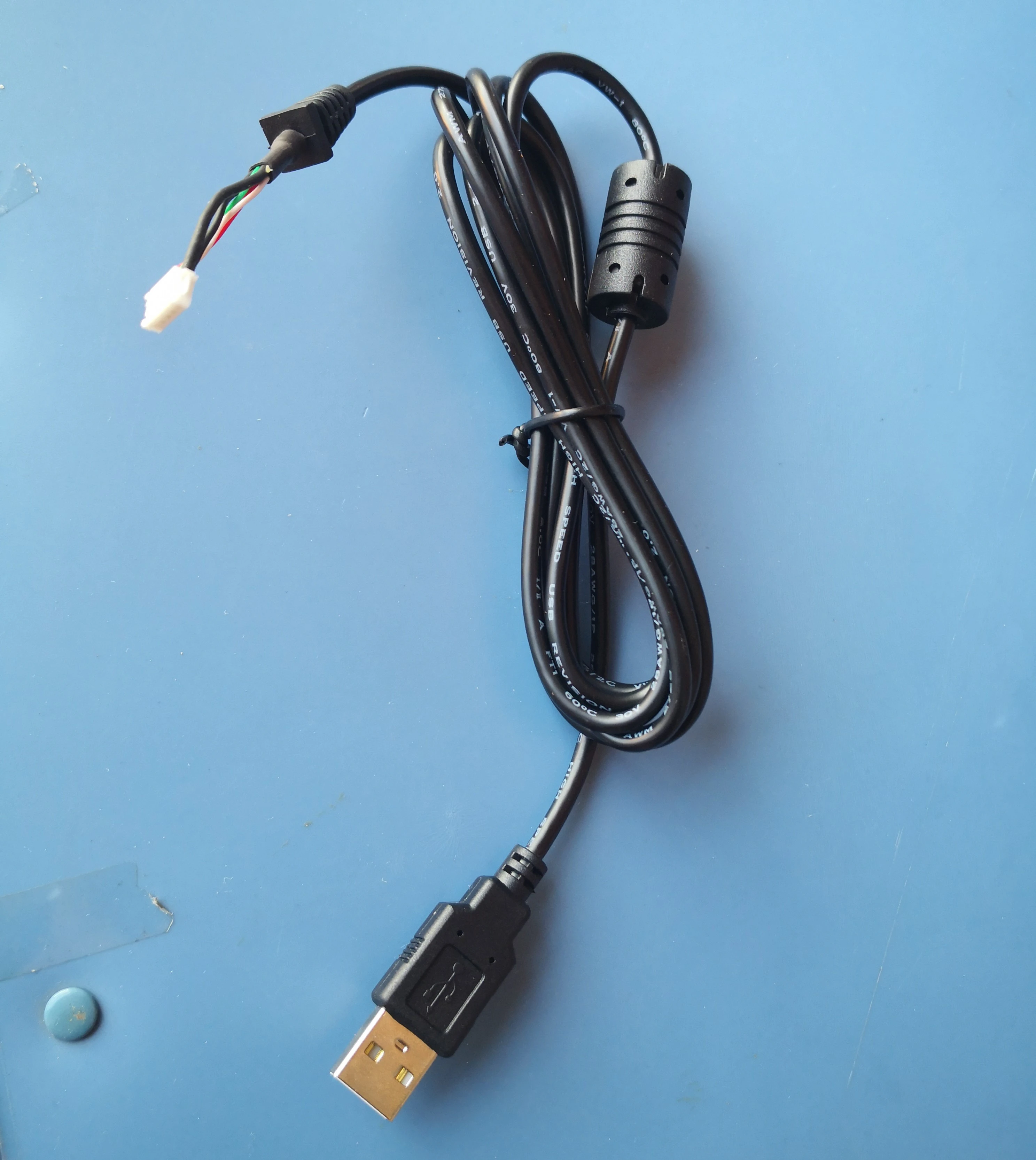 factory made Custom 5 pin 1.5mm picoblade connector to USB connector cable assembly with magnet ring for EMI interference