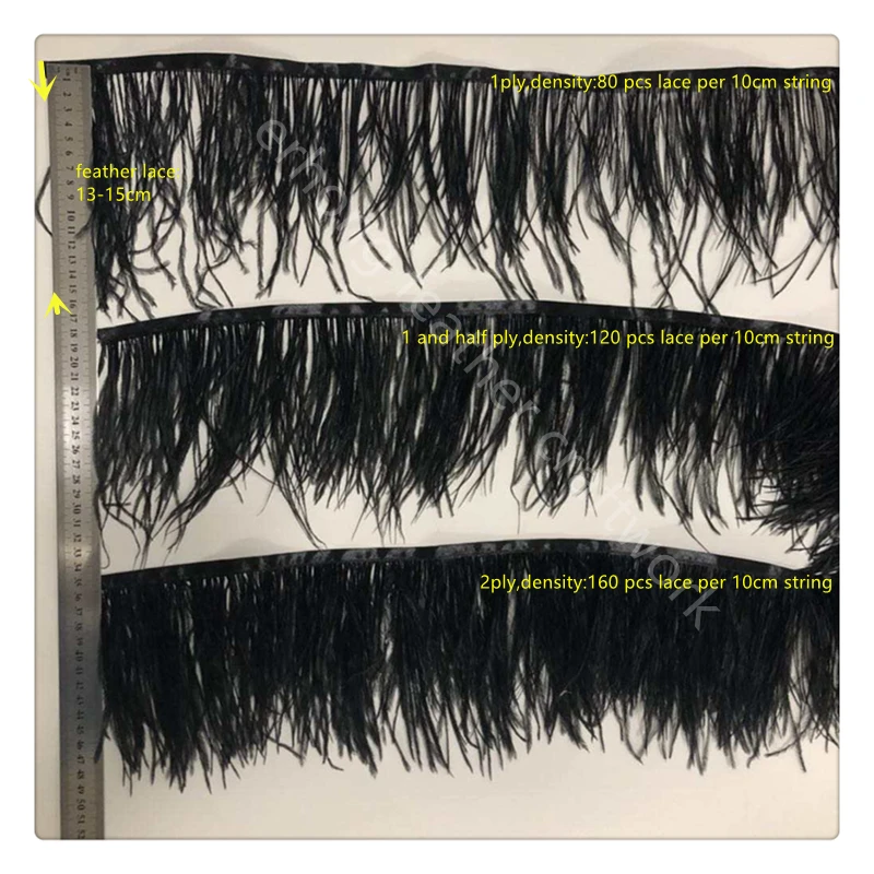 Factory Price A Grade Imported Feather Made Long Lace 13-15cm Ostrich Feather Trims