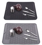 Factory Sale Custom logo printing Kitchenware Durable Silicone Dish Drying Mat Table Mat Pad