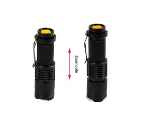 Factory Supply Aluminum alloy AA battery Super Bright Q5 LED Handheld Guidesman zoom Flashlight Torch with clip