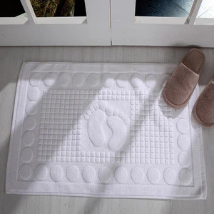 Factory supply customized pure cotton different style bath mat with logo or brand
