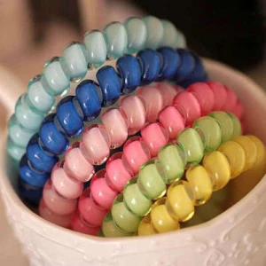 Factory Supply Hair Accessories Different Colors Elastic Telephone Wire Plastic Hair Band For Girls