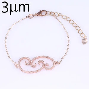 factory Wholesale Bracelets for women Copper cubic zirconia pave Beach Bracelet Wave bracelet bride maid gift jewelry
