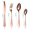 Factory Wholesale Classic 24 Pieces Gold Stainless Steel Cutlery Set With Wooden Case