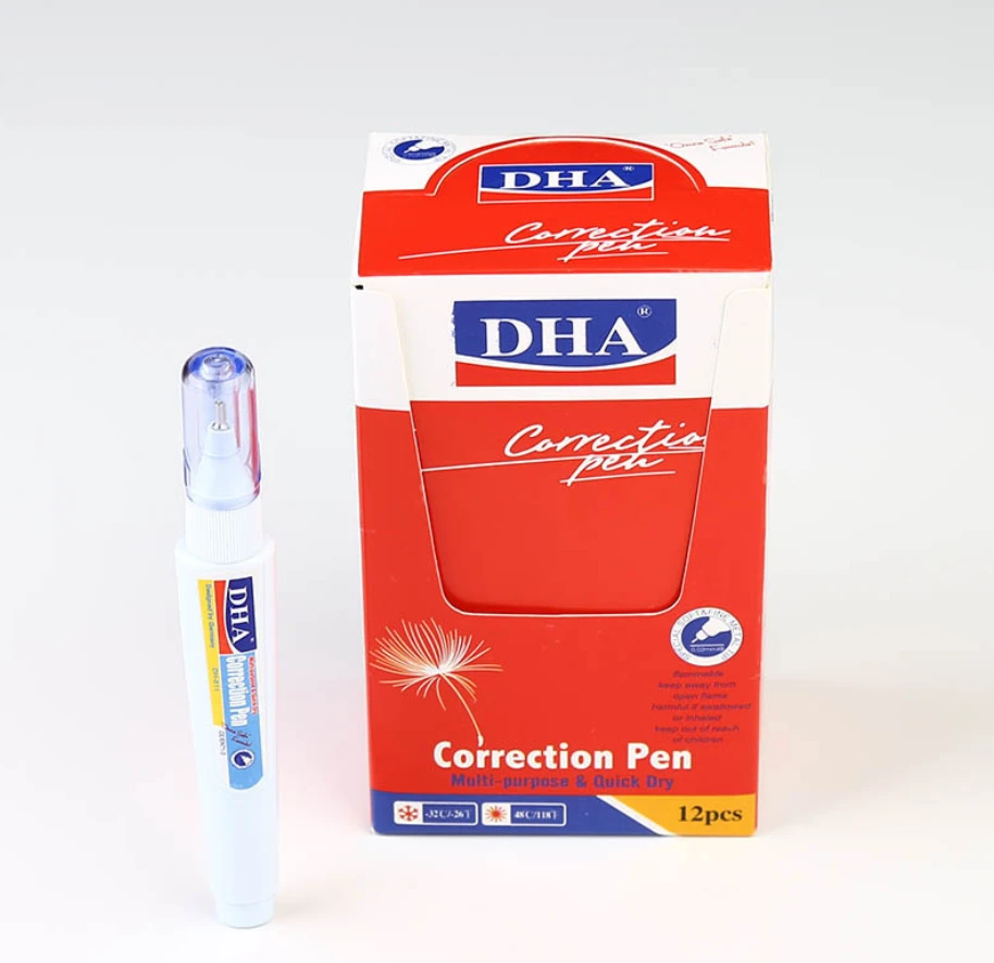 Fair wholesale high quality white correction fluid pen for students