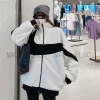 Fashion brand Big Logo Reversible Boa Jacket for women customization design Hiking Polar Fleece Fabric Jacket