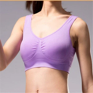Fashion Cheap Women Sports No Steel Ring Bra Yoga Fitness Single Layer Vest Gathered Comfortable Underwear