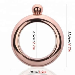 Fashion Creative 3.5 Oz Bracelet Bangle 304 Stainless Steel Liquor Drink Hip Flask with Funnel for Girls Women