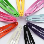 fashion pink color metal hairgrip, metal hair clip,metal snap clip