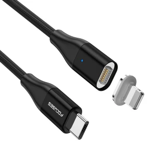 Fast Charging PD 18W 60W Led Magnetic Power Cable USB C To TYPE C Round Phone Ladekabel Magnet Tipo C TO Lighting Cable