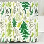 Ferns Pattern Fabric Shower Curtain Bathroom Tropical Shower Curtains 59 x 72 inches