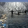 Fish farm pond liner using 2mm hdpe geomembrane