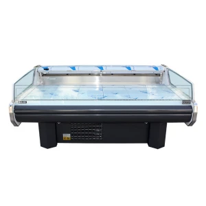 Flat top open refrigeration equipment fresh meat cooked food display cooler counter