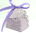 Flower Shape Candy Laser Cut Paper Box Wedding Gifts