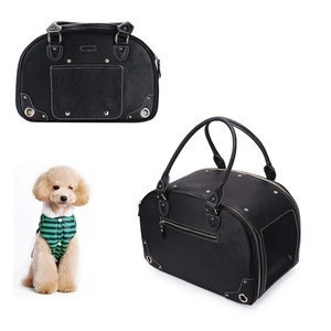 Foldable Waterproof Premium Leather Pet Dog Carrier Bag for Travel