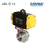 Food Pneumatic Air Valvula Dn50 Sanitary Tri Clamp Pneumatic Butterfly Valve
