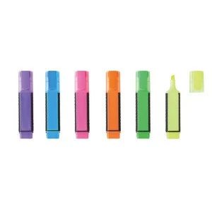four color soft rubber flat customized logo highlighters