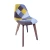 Import Free Sample Cheap Home Furniture Wholesale Luxury European Design Nordic Patchwork Fabric Dining Chair With Wood Legs from China