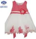 French latest baby dress dress three-dimensional flower princess  bandage dress