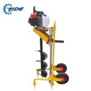 Gasoline engine manual hole earth auger drill machine