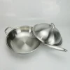 GDKINGKONG good quality honeycomb design single handle stainless steel nonstick pan/skilletwith lid for kitchen