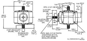 Gearbox 6013 - 1000 rpm 3 shaft extension