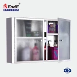 Glass design wall mounted stainless steel kitchen mirror cabinet small wall hanging stainless steel kitchen cabinet