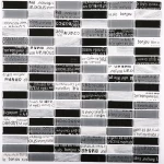 Glass Mix Marble Stone Chip Size 23X73mm white and black Mosaic Factory Square Kitchen Mosaics Glass Marble Backsplash Tile