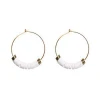 Gold Beaded Colorful Polymer Clay Disc Vinyl Heishi Hoop Earrings For Women Big Earrings Handmade Jewelry Summer Girl Gifts Boho