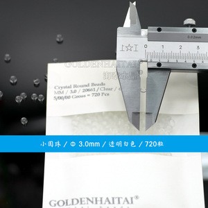 Goldenhaitai 3mm one hole crystal glass round beads for DIY jewelry making